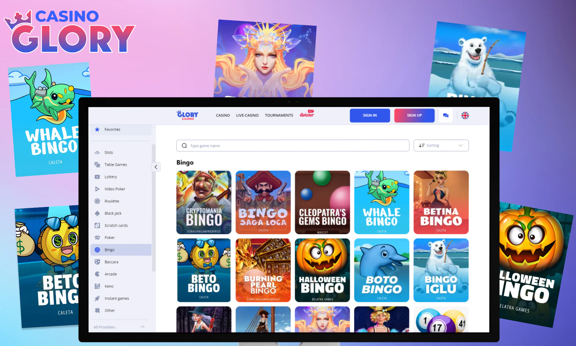 Bingo games from Glory Casino