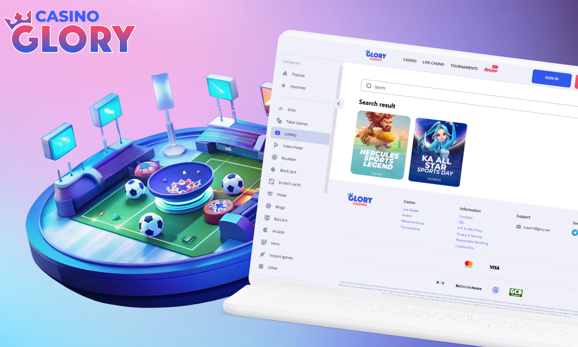 Glory Casino has introduced a new gaming category: Virtual Sports
