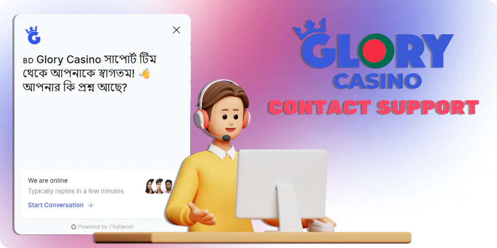 Help desk for players from Bangladesh at Glory Casino